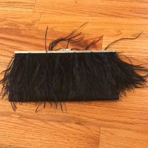 Black Feather Clutch